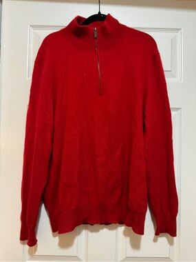 Red Half-Zip Cashmere Sweater